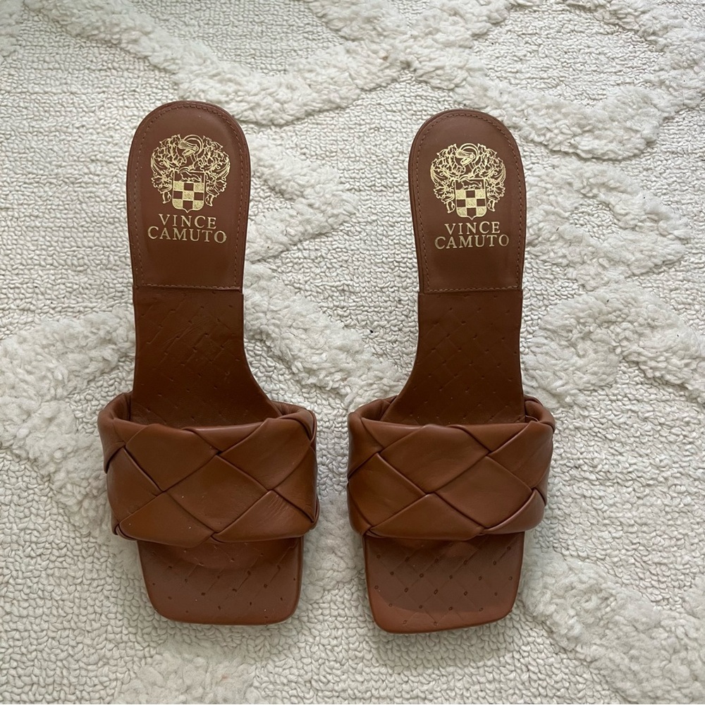 Vince Camuto Brown Woven Heels